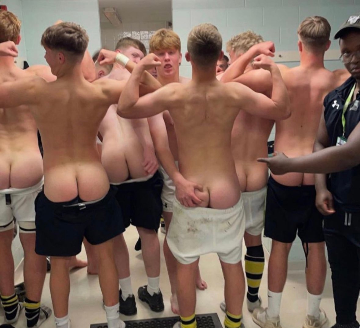 Naked guys in locker room porn public picture